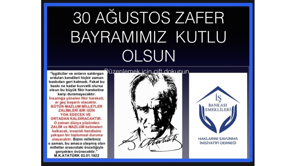 30 Ağustos Zafer Bayramımız Kutlu Olsun.